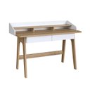 Ver imagem 4 de Escrivaninha Mesa Escritório Home Office Flexus 2 Gavetas 139cm Hanover E Branco