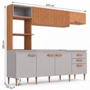 Ver imagem 3 de Cozinha Compacta Modulada sem Tampo Cinza Freijó