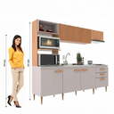 Ver imagem 4 de Cozinha Compacta Alta 6 Portas 3 Gavetas Freijó e Fumê Antonela