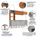 Ver imagem 4 de Cozinha Compacta Modulada sem Tampo Cinza Freijó