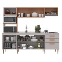 Ver imagem 5 de Cozinha Compacta Alta 6 Portas 3 Gavetas Freijó e Fumê Antonela