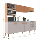 Ver imagem 3 de Cozinha Compacta Alta 6 Portas 3 Gavetas Freijó e Fumê Antonela