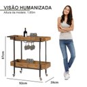 Ver imagem 4 de Adega/ Carrinho Dubai Base em Aço Industrial e Tampo em Madeira Pinus Espresso Móveis
