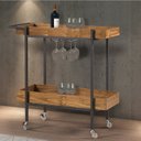 Ver imagem 2 de Adega/ Carrinho Dubai Base em Aço Industrial e Tampo em Madeira Pinus Espresso Móveis