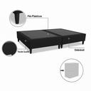 Ver imagem 2 de Base Cama Box Solteiro Compacto Portátil Kyoto 88x188 Bipartido Pés Resistentes Suede Preto