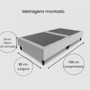 Ver imagem 3 de Base Cama Box Solteiro Compacto Portátil Kyoto 88x188 Bipartido Pés Resistentes Suede Preto
