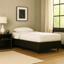 Ver imagem 1 de Base Cama Box Solteiro Compacto Portátil Kyoto 88x188 Bipartido Pés Resistentes Suede Preto