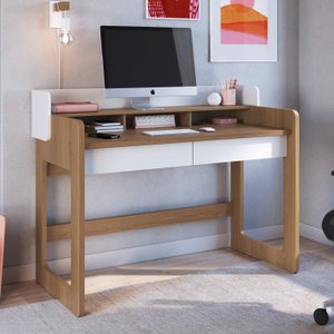 Escrivaninha 2 Gavetas 128cm Home Office Flexus