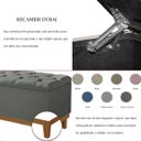 Ver imagem 5 de Recamier Baú Dubai Linho Cinza Escuro Queen 1,50m Estofado Base Madeira