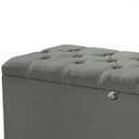 Ver imagem 3 de Recamier Baú Dubai Linho Cinza Escuro Queen 1,50m Estofado Base Madeira