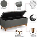 Ver imagem 6 de Recamier Baú Dubai Linho Cinza Escuro Queen 1,50m Estofado Base Madeira