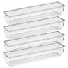 KIT 4 Cestas Organizadoras Gaveta Armário MULTIUSO 1 Litro 30,7×7,7×5,6 cm CRISTAL 1581 PLASVALE - 2