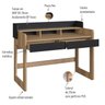 Escrivaninha Mesa Escritório 2 Gavetas 128cm Home Office Flexus - 14