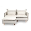 Ver imagem 3 de Sofá Modular 2 Lugares com Chaise e Pé Madeira Sôma CabeCasa MadeiraOriginals Bege Natural