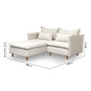 Ver imagem 5 de Sofá Modular 2 Lugares com Chaise e Pé Madeira Sôma CabeCasa MadeiraOriginals Bege Natural