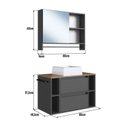 Ver imagem 5 de Conjunto para Banheiro Gabinete Suspenso 80cm com Cuba Espelheira com Toalheiro CJ8010.20 Preto/Mel/Grafite
