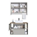 Ver imagem 3 de Conjunto para Banheiro Gabinete Suspenso 80cm com Cuba Espelheira com Toalheiro CJ8010.20 Bege/Mel/Arenas