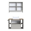 Ver imagem 4 de Conjunto para Banheiro Gabinete Suspenso 80cm com Cuba Espelheira com Toalheiro CJ8010.20 Bege/Mel/Arenas