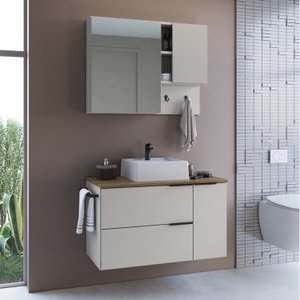 Conjunto para Banheiro Gabinete Suspenso 80cm com Toalheiro Cuba e Espelheira Cj8020.10