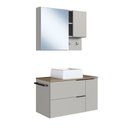 Ver imagem 3 de Conjunto para Banheiro Gabinete Suspenso 80cm com Toalheiro Cuba e Espelheira CJ8020.10 Bege/Mel/Arenas