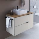 Ver mais imagens de Conjunto para Banheiro Gabinete Suspenso 80cm com Toalheiro Cuba e Espelheira Cj8020.10