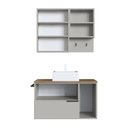 Ver imagem 4 de Conjunto para Banheiro Gabinete Suspenso 80cm com Toalheiro Cuba e Espelheira CJ8020.10 Bege/Mel/Arenas