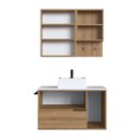 Ver imagem 4 de Conjunto para Banheiro Gabinete Suspenso 80cm com Toalheiro Cuba e Espelheira CJ8020.10 Marrom/Mel/Branco/Arenas