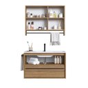 Ver imagem 2 de Conjunto para Banheiro Gabinete Suspenso 80cm com Toalheiro Lavatorio e Espelheira Cj8030.20