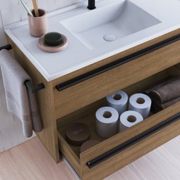 Conjunto para Banheiro Gabinete Suspenso 80cm com Toalheiro Lavatorio e Espelheira Cj8030.20 - 7