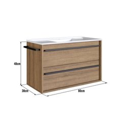 Conjunto para Banheiro Gabinete Suspenso 80cm com Toalheiro Lavatorio e Espelheira Cj8030.20 - 9