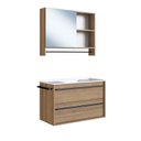 Ver imagem 2 de Conjunto para Banheiro Gabinete Suspenso 80cm com Toalheiro Lavatorio e Espelheira CJ8030.20 Marrom/Mel