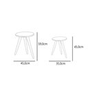 Ver imagem 2 de Conjunto Mesa De Canto Lateral Decoração Verde Musgo Madeira
