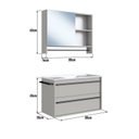 Ver imagem 3 de Conjunto para Banheiro Gabinete Suspenso 80cm com Toalheiro Lavatorio e Espelheira CJ8030.20 Bege/Arenas