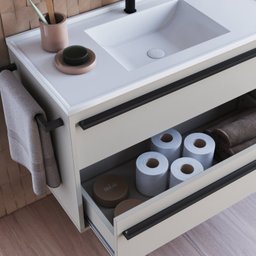Conjunto para Banheiro Gabinete Suspenso 80cm com Toalheiro Lavatorio e Espelheira Cj8030.20 - 7