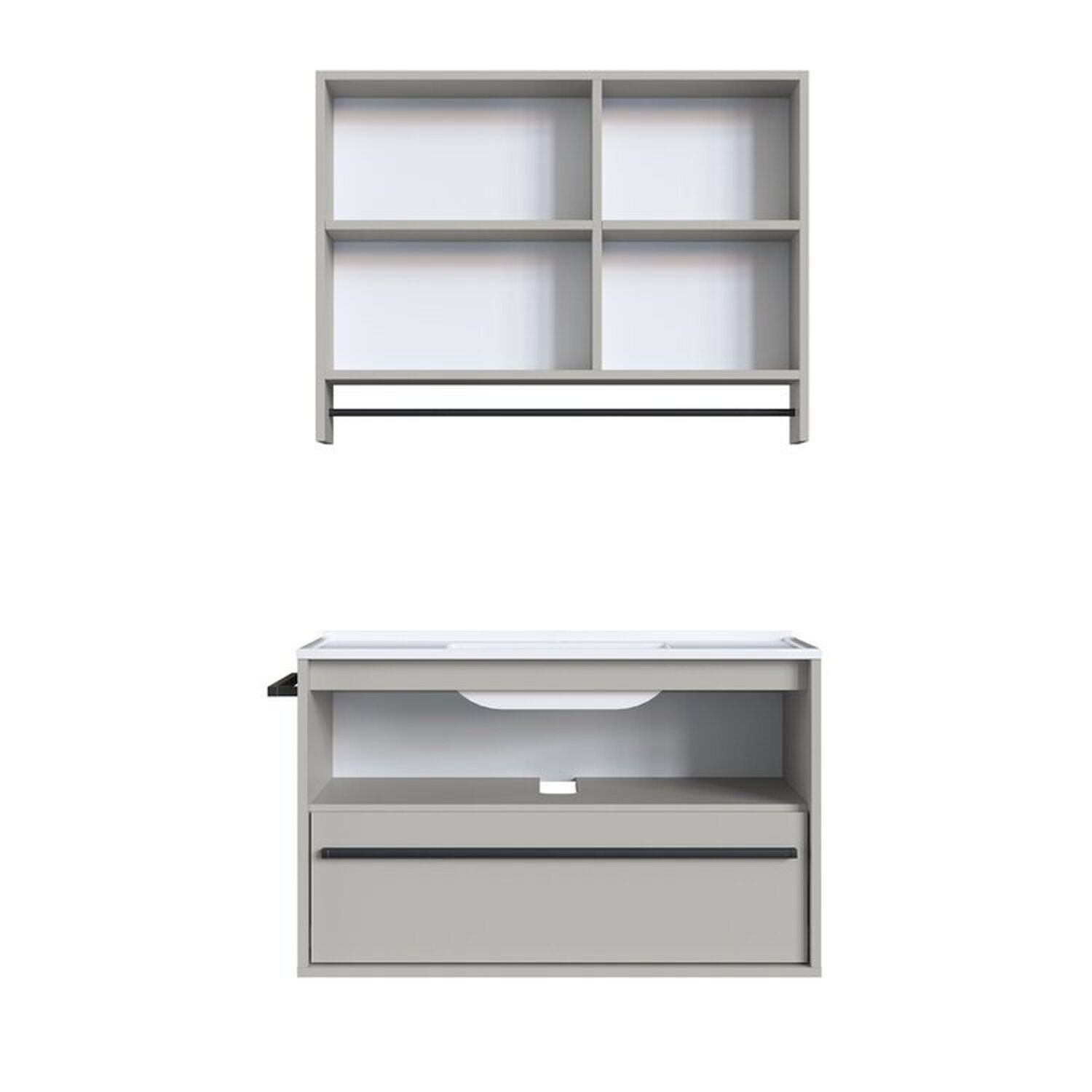Conjunto para Banheiro Gabinete Suspenso 80cm com Toalheiro Lavatorio e Espelheira Cj8030.20 - 4