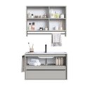 Ver imagem 4 de Conjunto para Banheiro Gabinete Suspenso 80cm com Toalheiro Lavatorio e Espelheira CJ8030.20 Bege/Arenas
