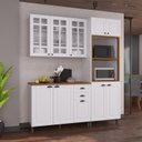 Ver imagem 1 de Cozinha Modulada 3 Peças com Torre Quente em MDF Bari Branco