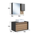 Ver imagem 5 de Conjunto para Banheiro Gabinete Suspenso 80cm com Puxador Toalheiro Cuba e Espelheira CJ8040.10 Marrom/Mel/Grafite