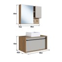 Ver imagem 5 de Conjunto para Banheiro Gabinete Suspenso 80cm com Puxador Toalheiro Cuba e Espelheira CJ8040.10 Marrom/Mel/Arenas