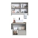 Ver imagem 2 de Conjunto para Banheiro Gabinete Suspenso 60cm com Toalheiro Cuba e Espelheira 80cm Cj8050.20