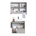 Ver imagem 3 de Conjunto para Banheiro Gabinete Suspenso 60cm com Toalheiro Cuba e Espelheira 80cm CJ8050.20 Bege/Mel/Arenas