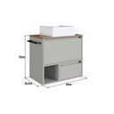 Ver imagem 7 de Conjunto para Banheiro Gabinete Suspenso 60cm com Toalheiro Cuba e Espelheira 80cm CJ8050.20 Bege/Mel/Arenas
