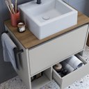 Ver mais imagens de Conjunto para Banheiro Gabinete Suspenso 60cm com Toalheiro Cuba e Espelheira 80cm CJ8050.20 Bege/Mel/Arenas