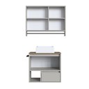Ver imagem 4 de Conjunto para Banheiro Gabinete Suspenso 60cm com Toalheiro Cuba e Espelheira 80cm CJ8050.20 Bege/Mel/Arenas