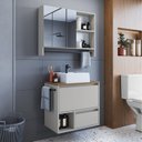 Ver imagem 1 de Conjunto para Banheiro Gabinete Suspenso 60cm com Toalheiro Cuba e Espelheira 80cm Cj8050.20