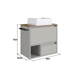Conjunto para Banheiro Gabinete Suspenso 60cm com Toalheiro Cuba e Espelheira 80cm Cj8050.20 - 7