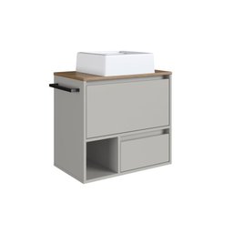 Conjunto para Banheiro Gabinete Suspenso 60cm com Toalheiro Cuba e Espelheira 80cm Cj8050.20 - 6