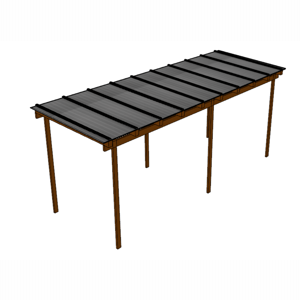 Cobertura Alveolar 6,00m x 2,00m - Cinza Refletivo 6mm - 1