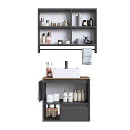 Conjunto para Banheiro Gabinete Suspenso 60cm com Toalheiro Cuba e Espelheira 80cm Cj8050.20 - 2 Conjunto para Banheiro Gabinete Suspenso 60cm com Toalheiro Cuba e Espelheira 80cm Cj8050.20 - 2