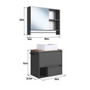 Ver imagem 3 de Conjunto para Banheiro Gabinete Suspenso 60cm com Toalheiro Cuba e Espelheira 80cm CJ8050.20 Preto/Mel/Grafite